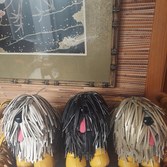 BOGO  SALE  New Shaggy  Trio Cream White, Gold Black Trendy Purse Happy New Year - Picture 2 of 5